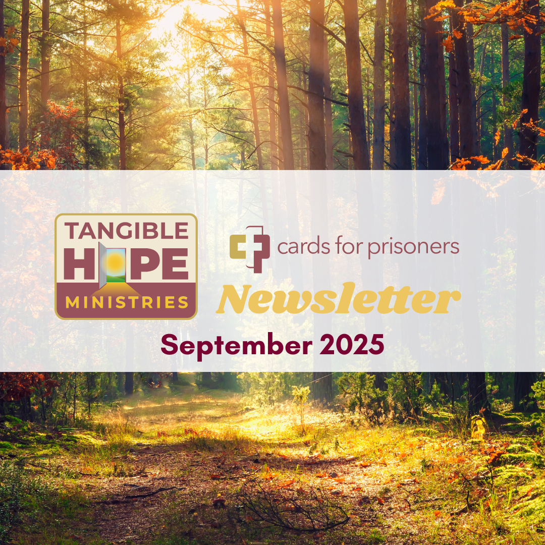 September 2025 News Tangible Hope/Cards for Prisoners - Fall Forest Background